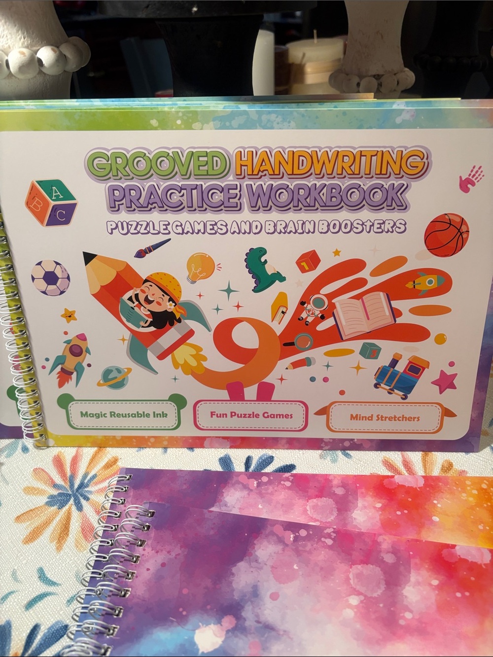 Kids Handwriting Trace Workbook - Colorful Alphabet Practice 6 Books - Picture 5 of 7